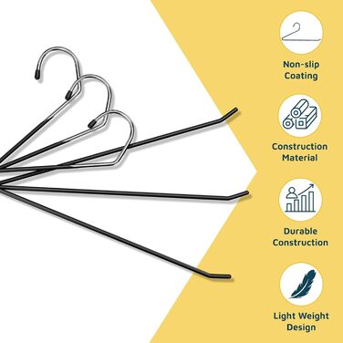 Набір для вішання штанів Lifemaster з металу, чорний, 50 шт.