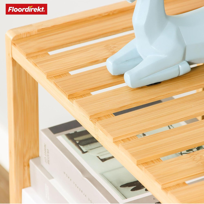 Стелаж бамбуковий Floordirekt Bambus Regal, 3 яруси, 66 x 60 x 26 см (Kansas)