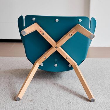 Набір з 8 кухонних стільців GrandCA HOME з масивних дерев'яних ніжок, оббивка, зелений (Lago Blu-n)