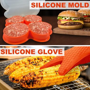 Набір аксесуарів для гриля з нержавіючої сталі 30шт - Професійний, довговічний, у кейсі. Ідеальний подарунок для чоловіків та жінок