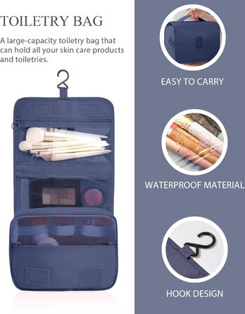 Набір органайзерів для подорожей Anjing (10 предметів), водонепроникні пакувальні куби для валізи, компактний набір для зберігання речей у дорогу, темно-синій