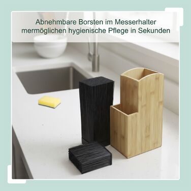 Блок для ножів Relaxdays з бамбука, 2 ящики