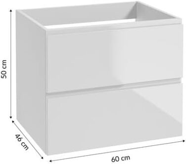 Тумба під ванну 60x50x45.8 см, білий/дуб, для умивальника