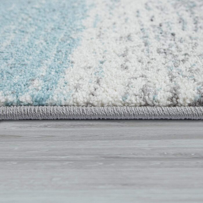 Домашній килим Paco, Вінтажний килим з коротким ворсом для вітальні, спальні, Сучасний пастельний ромбовидний візерунок, Абстрактний, розмір колір (200x290 см, Бірюзовий)
