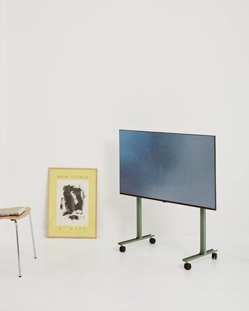 Підставка для телевізора на колесах, 40-70 дюймів | Мобільна підставка для ТВ | Сірий/Mossy Green