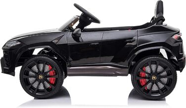 Дитячий електромобіль FINOOS Lamborghini Urus з оригінальною ліцензією, 12V акумулятор, вертикальні двері, 2 мотори, радіоуправління, чорний, для дітей 1-4 років