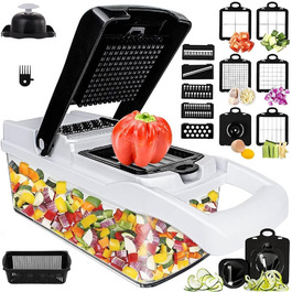 Багатофункціональний набір для нарізки овочів 22 в 1: спіралізатор, тертка, нарізчик для цибулі, картоплі, фруктів. Чорний