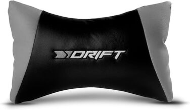 Ігрове крісло DRIFT DR175BUE, штучна шкіра, 2D підлокітники, поршень 4 класу, чорний (сірий)