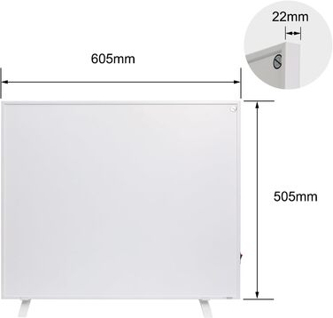 Інфрачервовий обігрівач Byecold 300 Вт з підставками, інфрачервовий електрообігрівач, енергозберігаючий, з захистом від перегріву, білий
