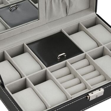 Стильна чорна скринька Relaxdays для зберігання 8 годинників