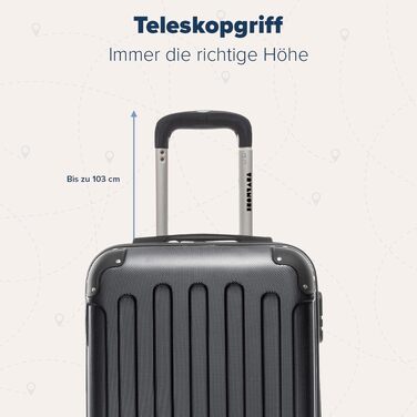 Набір валіз TRVLMORE: 2 валізи (ручна поклажа), чорний колір