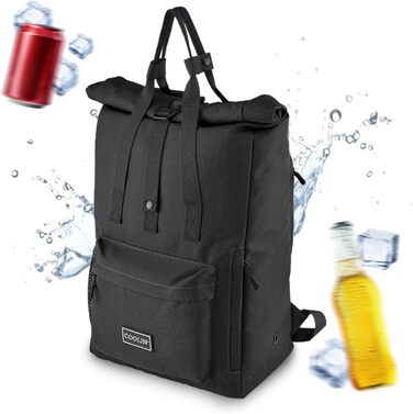 Терморюкзак Coolin' Kühlrucksack 30L: 30 літрів, відділення для охолодження, пляшки, пікнік, пляж, подорожі. Білий (Чорний)
