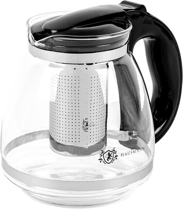 Чайник зі скла Karl Hausmann з ситечком - 2л - Скляний чайник для чаю - Чайник з ситом - Чайник зі скла, ідеальний для поціновувачів чаю - Стильний дизайн, скляний чайник (1.5л)
