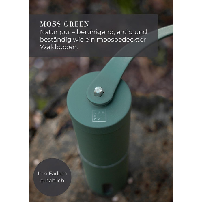 Ручна кавомолка Lambda Coffee з нержавіючої сталі та керамічним жорном | Для еспресо та інших сортів кави