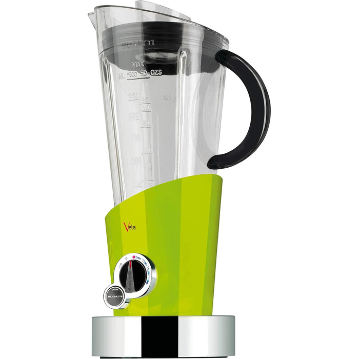 Електричний міксер для молочних коктейлів та смузі, включаючи функцію криголама, 4 швидкості, місткість 1,5 л, 500 Вт, інноваційний дизайн (Зелене яблуко)