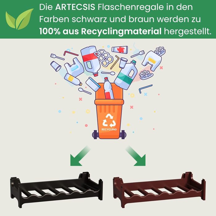 Стеллаж для вина ARTECSIS на 24 пляшки, пластиковий, для ресторанів, модульний, чорний