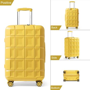 Набір валіз KONO 2 в 1: велика валіза 62 см + косметичка (білий)