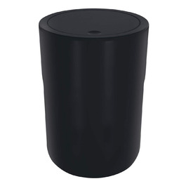 Косметичне відро Spirella Design Cocco з додатковим кільцем для мішків для сміття педальне відро з поворотною кришкою Контейнер для сміття з поворотною кришкою 5 літрів (діаметр Ш) 19 x 26 см темний (чорний)