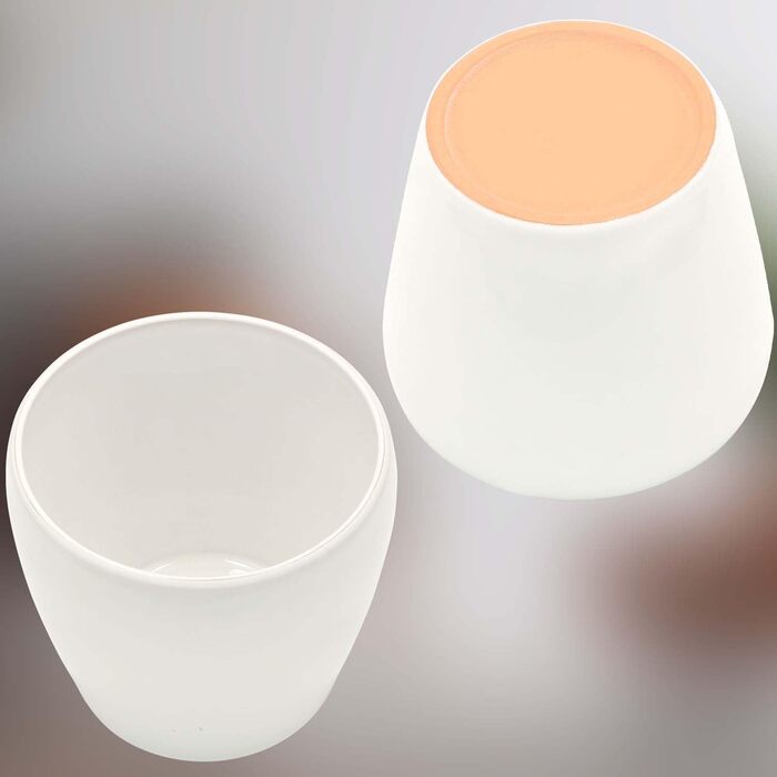 Набір горщиків для квітів KOTARBAU® 2 шт. діаметром 15 см, висотою 15 см, глазурована кераміка, білий