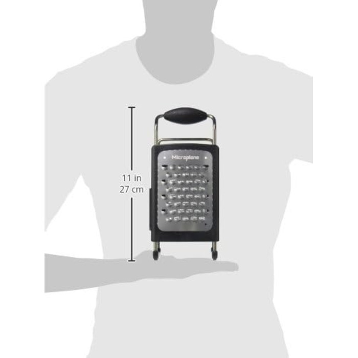 Терка Microplane 4-стороння, нержавіюча сталь, чорна, 27 x 13,9 x 9,5 см