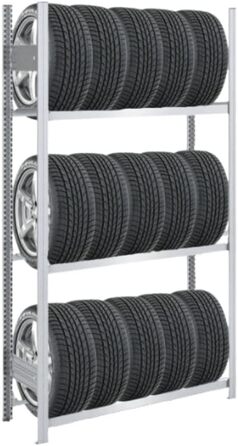 Стійка для шин PROREGAL PROEGAL - 200x106x43 см, 3 яруси, 150 кг навантаження, оцинкована, для гаража