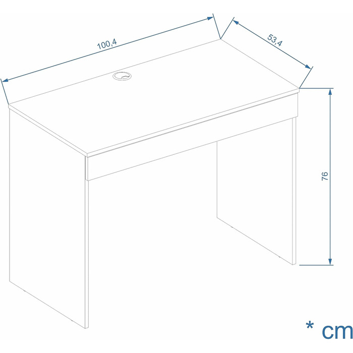 Письмовий стіл KOMTO з 1 шухлядою - 100 x 53 x 76 см Офісний стіл Комп'ютерний стіл Маленький робочий стіл Стіл для офісного ПК Дитячий стіл з місцем для зберігання (дуб сонома)