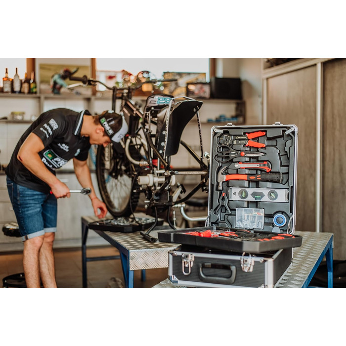 Набір інструментів KANWOD 1500 предметів в алюмінієвому кейсі на колесах - для дому, гаража, автосервісу та хобі