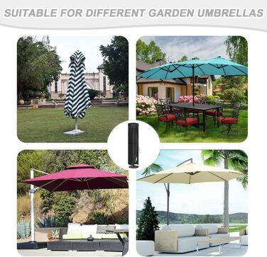 Захисний чохол для парасольки 4м, чохол для парасольки-маркізи, захисний чохол для парасольки до 400 см Ø, чохол для подвійних парасольок, анти-UV, Oxford Fabric, 280x70/70 см