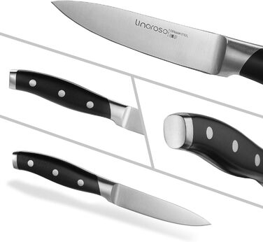 Ніж для чищення овочів Linoso 9 см Ніж для овочів Гострі ножі для фруктів Кухонні ножі Маленькі кухонні ножі Ергономічна ручка з німецької кування з вуглецевої сталі з елегантною подарунковою коробкою - 3.5-дюймовий ніж для чищення Classic Series