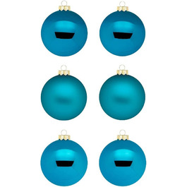 Інге скляні різдвяні кулі / красиві скляні ялинкові кулі / 30 куль в картонній коробці ялинкові прикраси ялинкові прикраси ялинкові кулі (темно-синій / Синій глянсовий / матовий)
