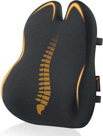 Підпорка для спини ProtoArc з піною Memory Foam, для офісного крісла, авто та столу, чорна