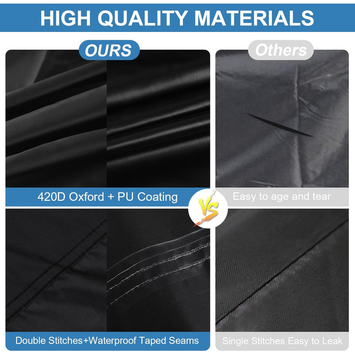 Водонепроникний чохол для садово-патіо меблів VANSHEIM 60x60x60 см / 190x140x71 см, захисна накривка для столу та сидінь