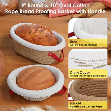 Набір для випічки хліба: корзинка з бавовняного шнура, набір для закваски, аксесуари для випічки, дріжджовий міксер, скребок для тіста, для початківців
