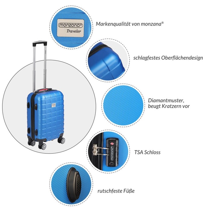 Валіза для подорожей Hard Shell XL Wheels 360º 105L Blue ABS