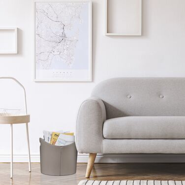 Кошик для дров Relaxdays сірого кольору з штучної шкіри