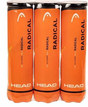 Командний рюкзак HEAD Tour Тенісна сумка, чорний/помаранчевий, один розмір і радикальний тенісний м'яч (3 x 4 шт. и) Ексклюзив Domopolis
