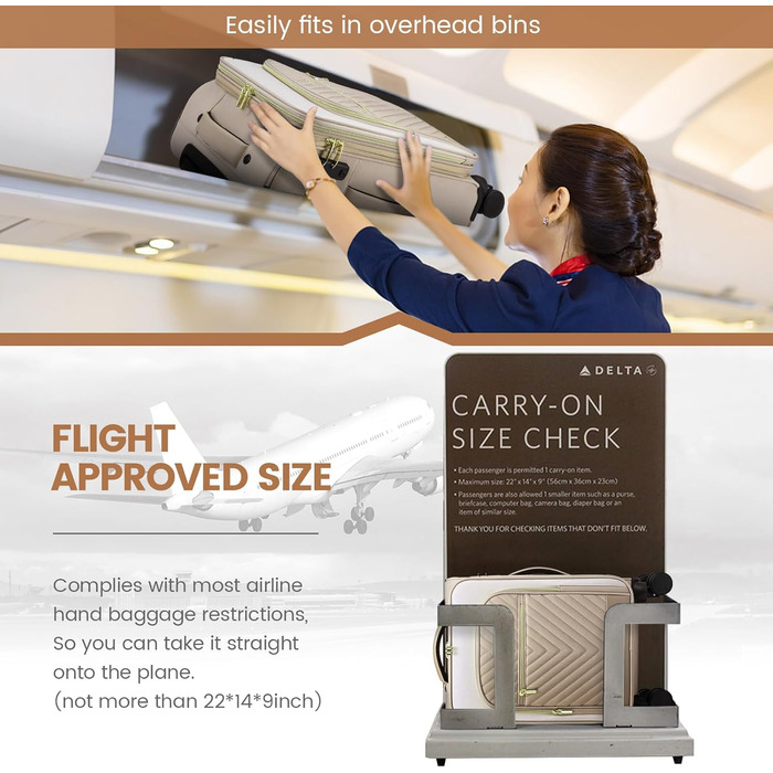 Рюкзак для ручної поклажі LOVEVOOK 40L: жіночий туристичний рюкзак, валіза-рюкзак, рюкзак для ноутбука, водонепроникний, з кульбасою, для подорожей та бізнесу (20 дюймів, Бежевий хакі)