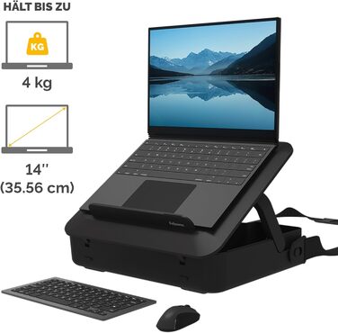 Підставка для ноутбука Fellowes Breyta™ 2-в-1 з сумкою, регулювання висоти, чорна, екологічна