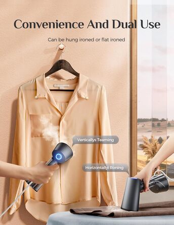 Портативний відпарювач для одягу Mioduro: швидке нагрівання, 1400 Вт, великий резервуар 300 мл