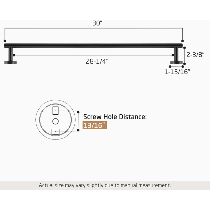 Тримач для рушників KES, стійка для рушників, багетна стійка, багетний тримач, нержавіюча сталь SUS304, настінний, 70 см, чорний