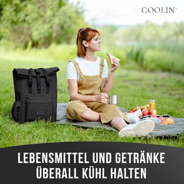 Терморюкзак Coolin' Kühlrucksack 30L: 30 літрів, відділення для охолодження, пляшки, пікнік, пляж, подорожі. Білий (Чорний)
