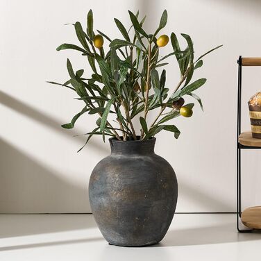 Керамічна ваза для квітів ручної роботи, 15.2 см, богемний стиль, декор для дому, теракота, сірий (бронзовий)