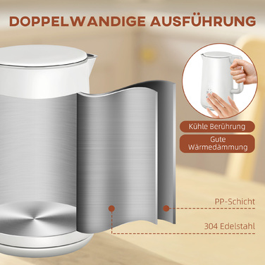 Набір кухонних приладів: чайник та тостер, 7 рівнів підсмажування, швидке кип'ятіння, нержавіюча сталь, пластик, білий