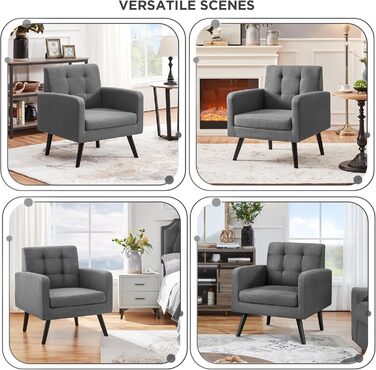 Крісло-мішок Yaheetech з підлокітниками, комфортне та сучасне, крісло для телевізора, крісло-релакс, для вітальні, клубу, софа, вантажопідйомність 136 кг, темно-сірий, поліестер