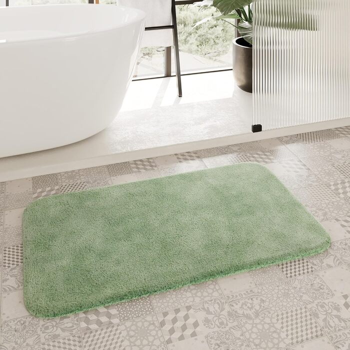 Килимок для ванної кімнати Lind Grün (55 x 65 см) - м'який, антиковзний, пральний