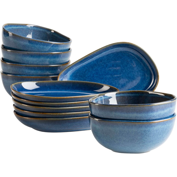 MÄSER Cordelia: Кавовий сервіс на 6 осіб (12 предметів) з кераміки, колір Sand Grün