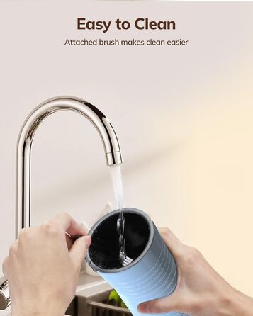 Електричний піноутворювач для молока Morpilot 4-в-1, для лате, капучино, макіато - блакитний