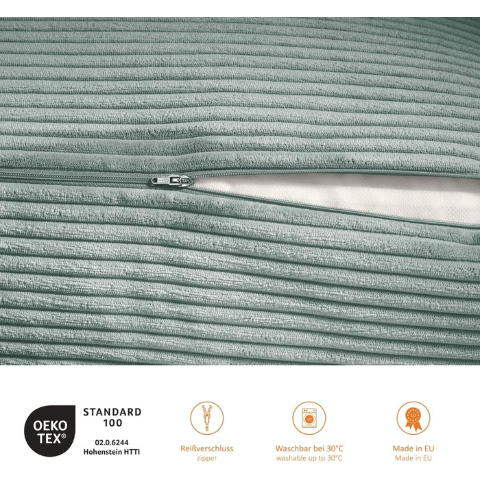 Подушка для спини в ліжко та на диван sleepling з вельвету (Cord), клиноподібна подушка для читання та підтримки попереку з бічною кишенею, знімний чохол, 70х40х20 см, бірюзова