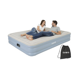 Надувний матрац Avenli для 2 осіб 203x152x33 см з вбудованим насосом - самонадувний, флоксовий, для кемпінгу та дому