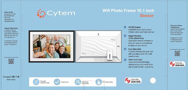Цифровий фоторамка Cytem 10.1 дюйма | Wi-Fi, FrameO, 32GB, сенсор руху, автоповорот, IPS 16:10, сенсорний екран, чорно-білий